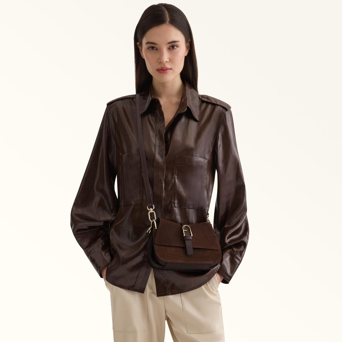 Furla Flow Top Handle MINI Toni Cioccolato - Furla