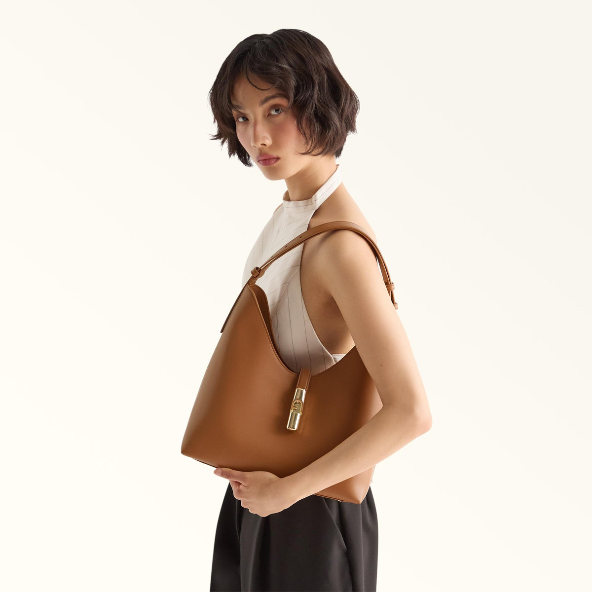 Furla Goccia Shoulder Bag M Brandy - Furla