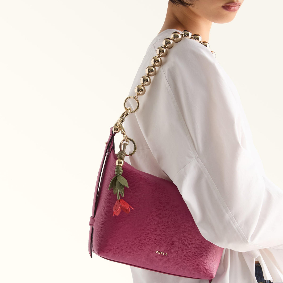 Furla Tonie Shoulder Bag Rododendro - Furla