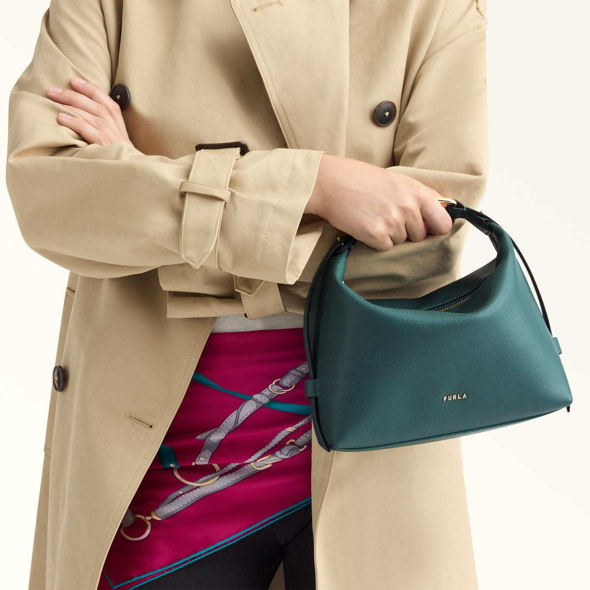 Furla Tonie Shoulder Bag Edera Green - Furla