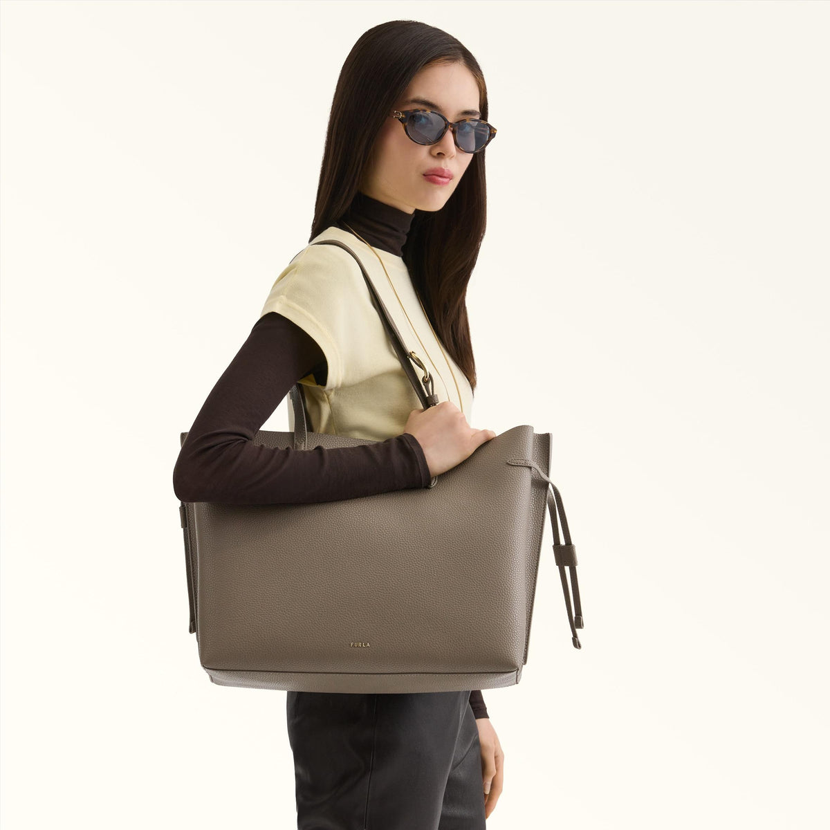 Furla Ava Tote L Muddy Gray+Rosewood Int. - Furla