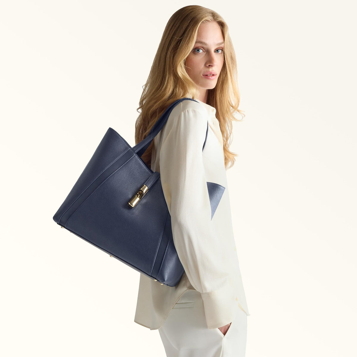 Furla Goccia Tote L Blu Reale - Furla