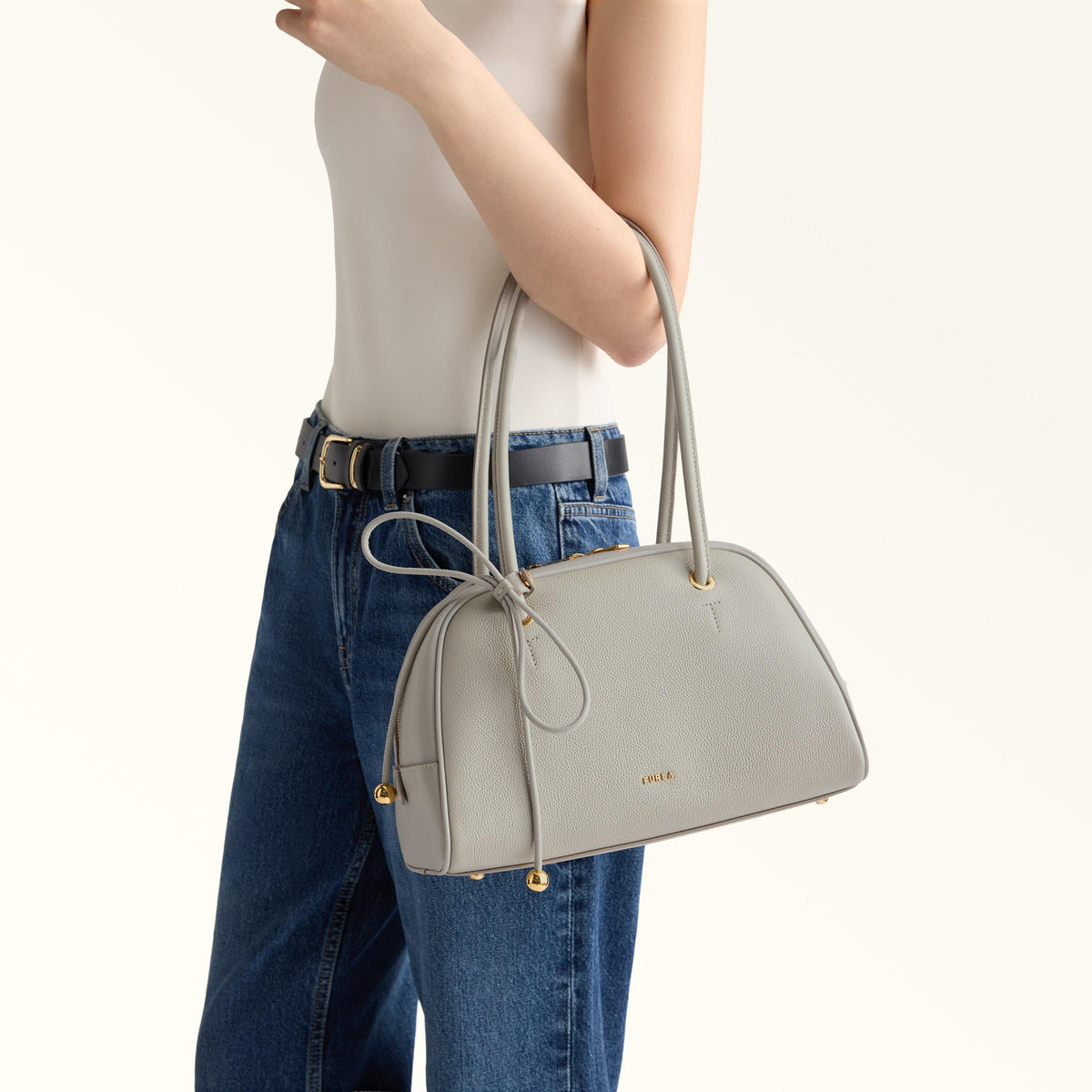 Furla Poppy Dome M Stone Gray - Furla