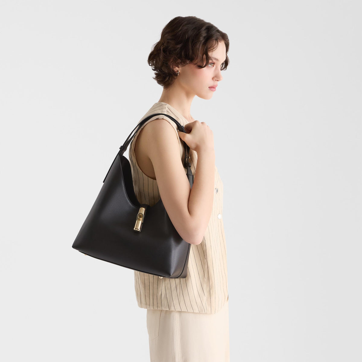 Furla Goccia Shoulder Bag M Nero - Furla