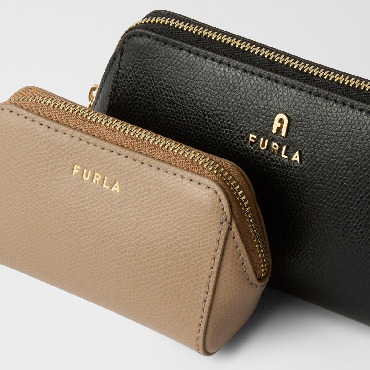 Furla Camelia Cosmetic Case Nero+Greige - Furla