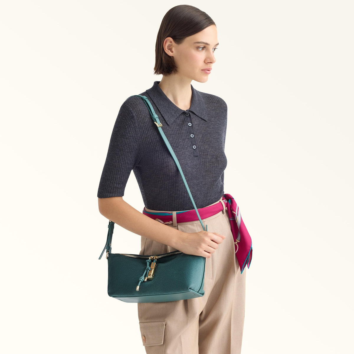 Furla Debby Shoulder Bag Toni Edera Green - Furla