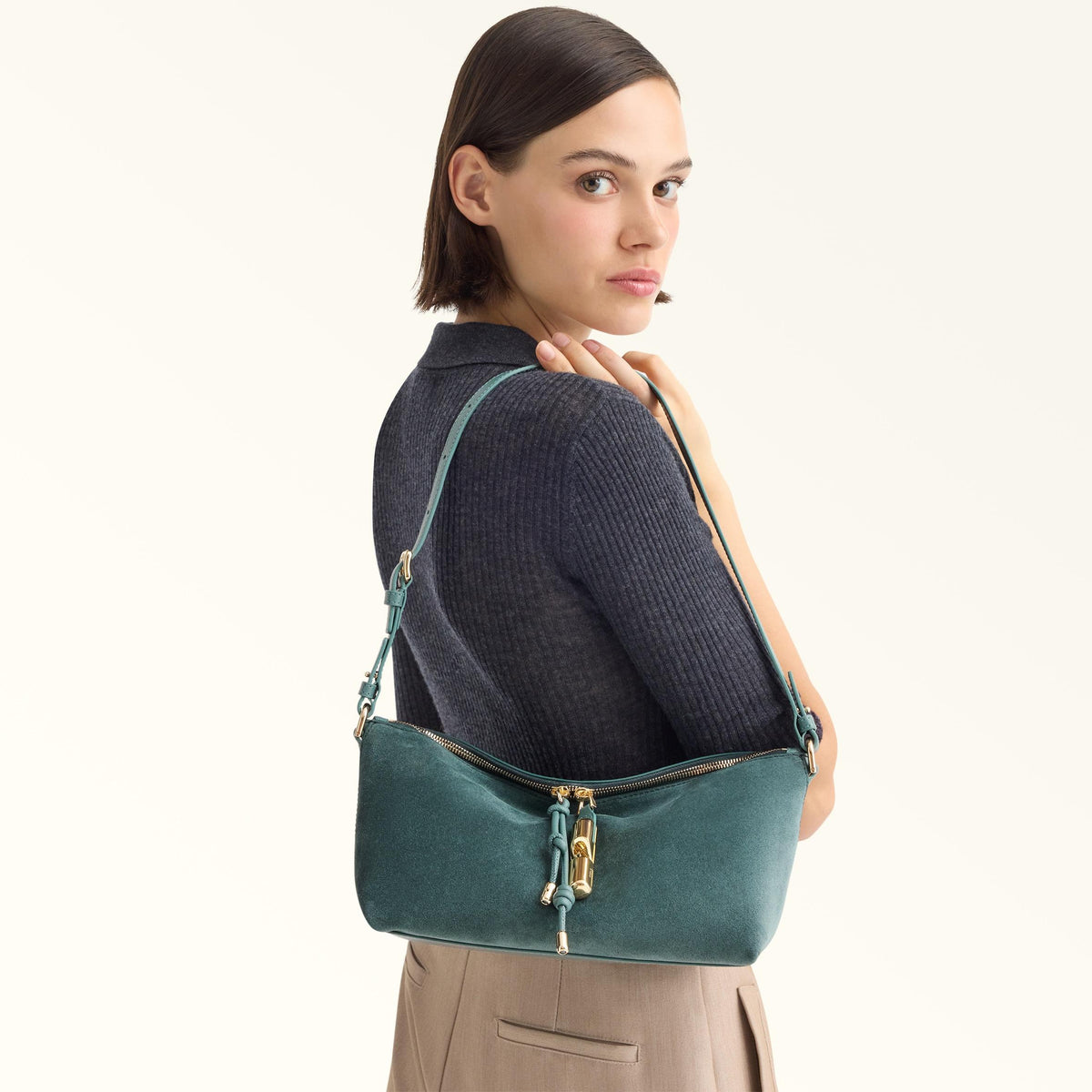 Furla Debby Shoulder Bag Toni Edera Green - Furla