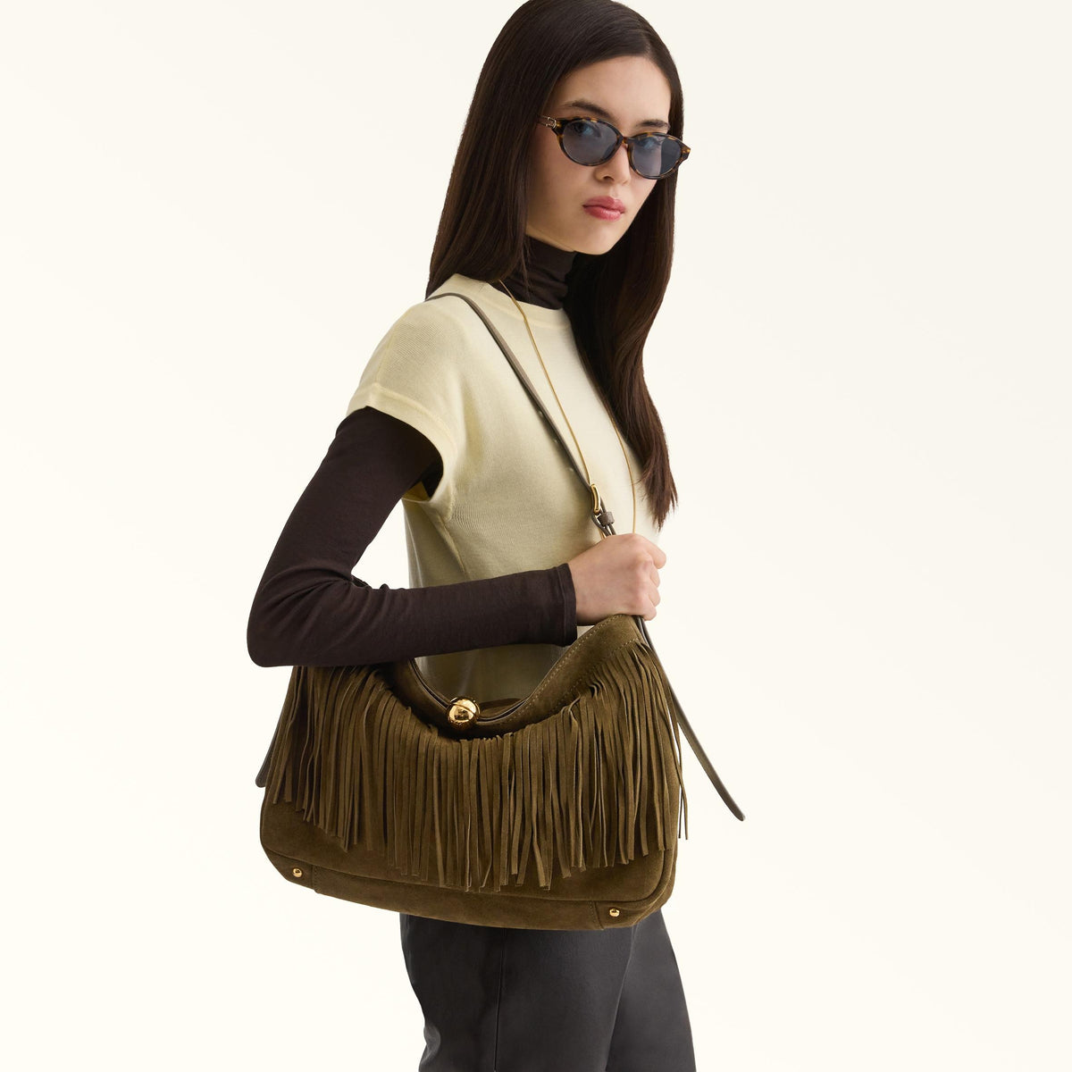 Furla Sfera Soft Shoulder Bag L Toni Muddy Gray - Furla