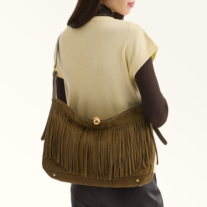 Furla Sfera Soft Shoulder Bag L Toni Muddy Gray - Furla