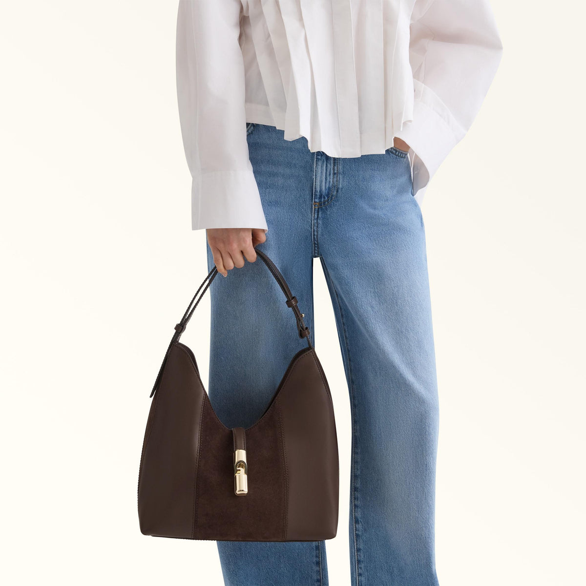 Furla Goccia Shoulder Bag M Toni Espresso - Furla