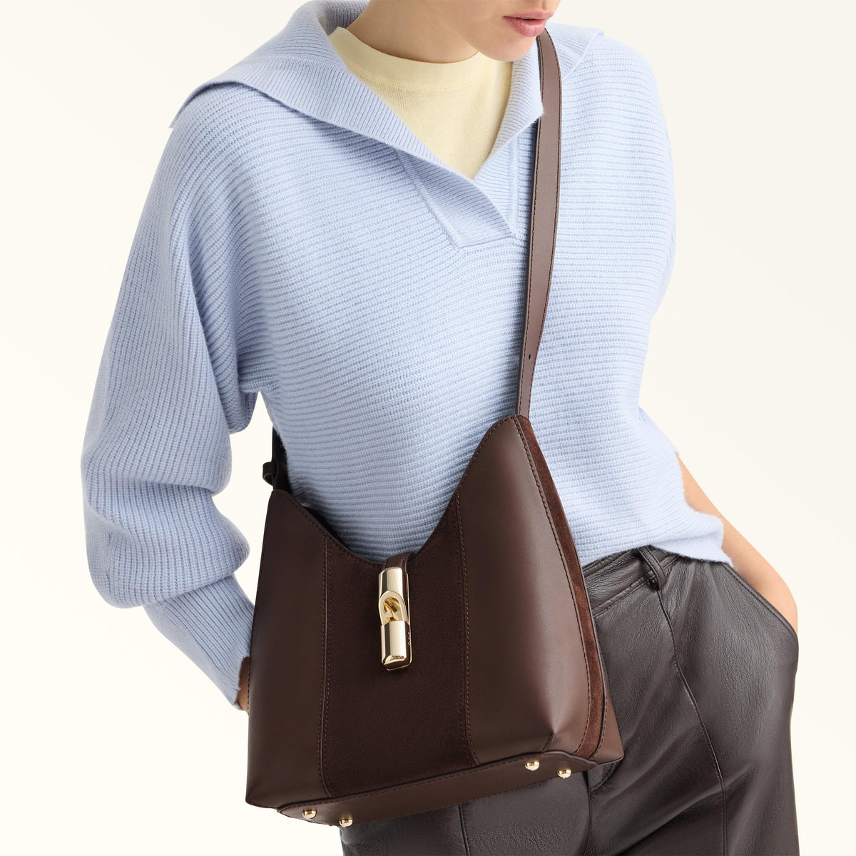 Furla Goccia Shoulder Bag S Toni Espresso - Furla