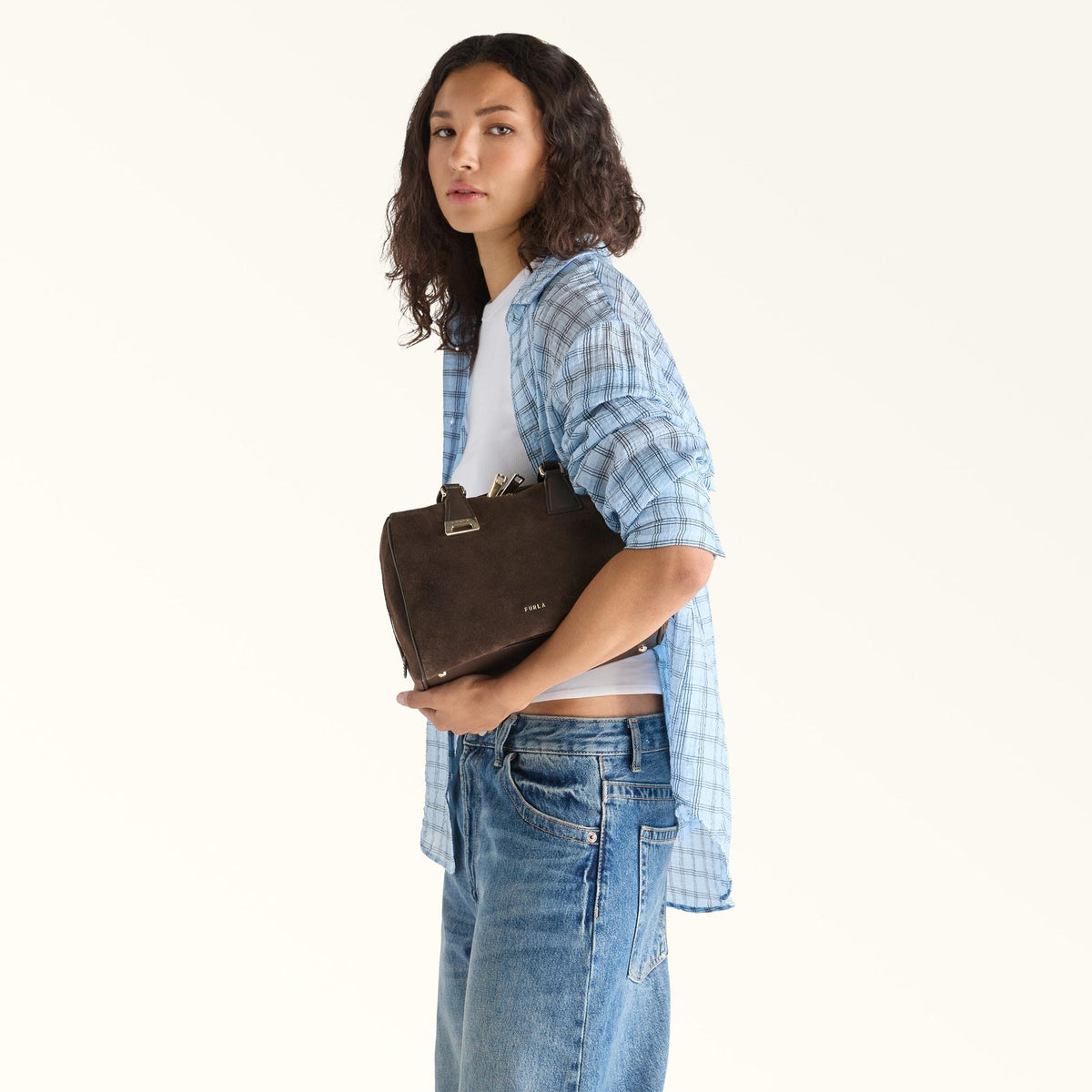 Furla Olivia Boston Bag M Toni Cioccolato - Furla