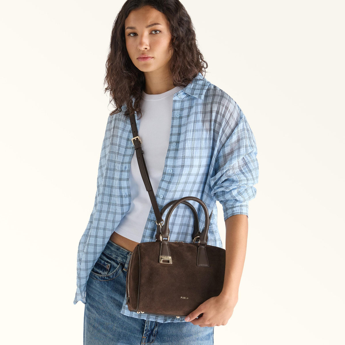 Furla Olivia Boston Bag M Toni Cioccolato - Furla