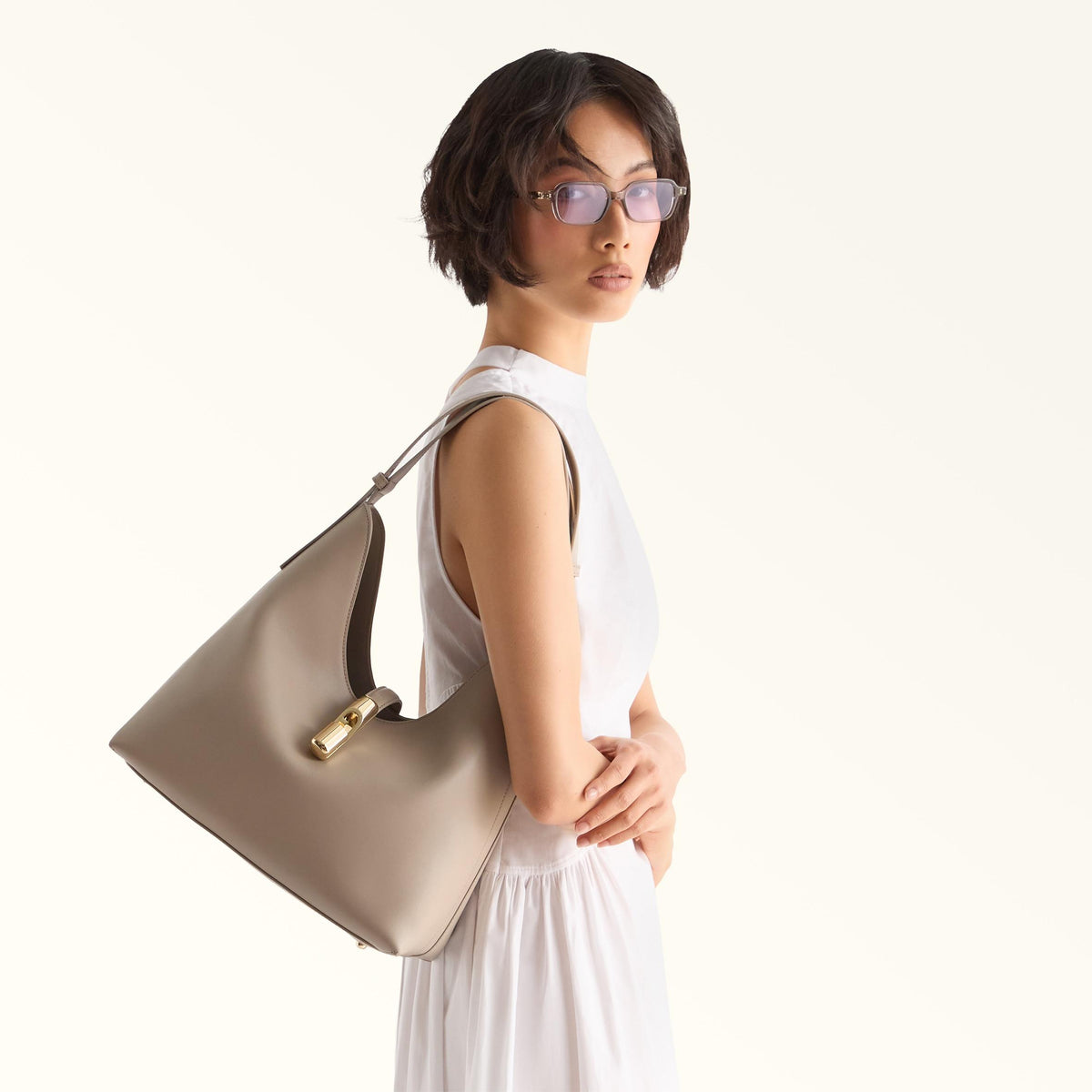 Furla Goccia Shoulder Bag M Linen - Furla