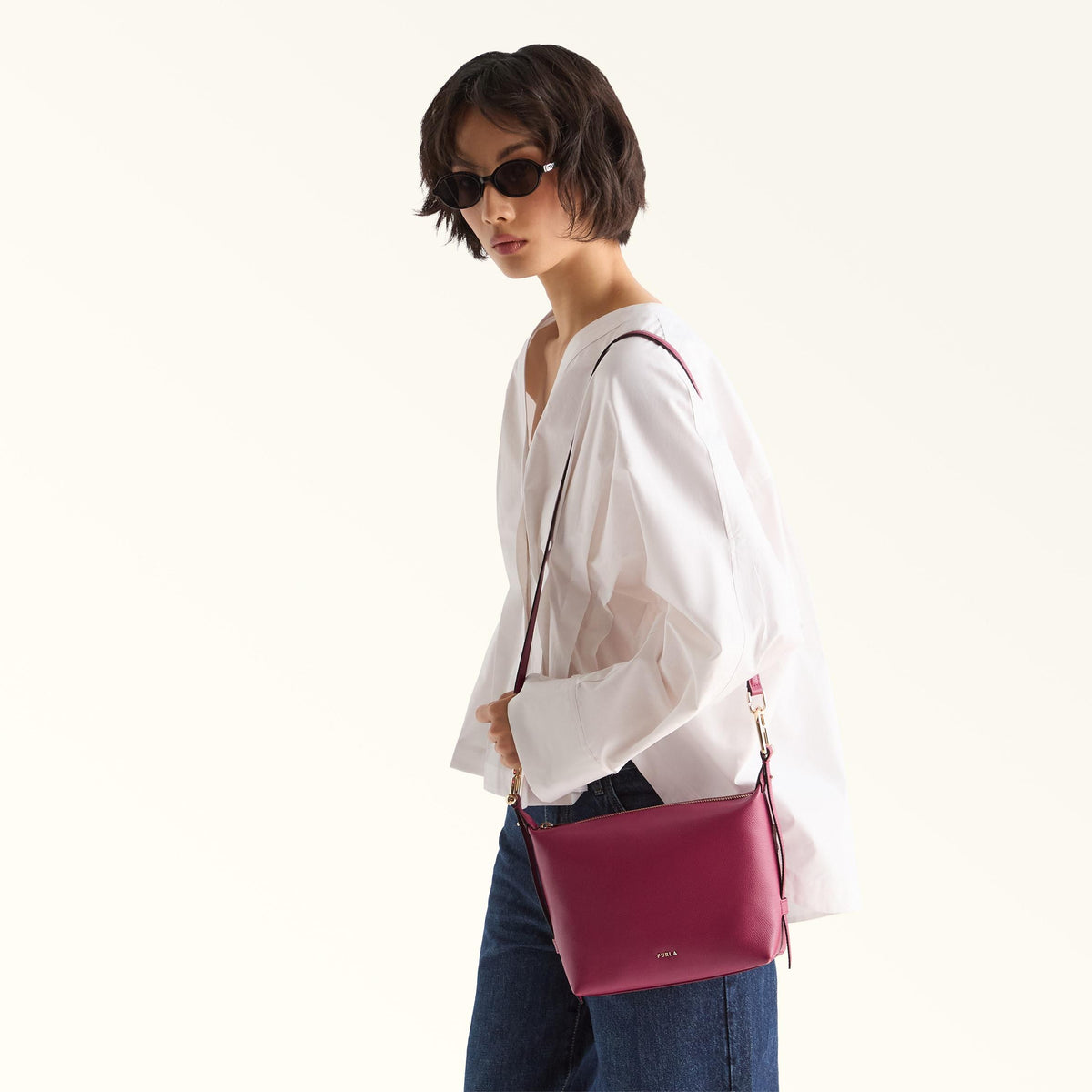 Furla Tonie Shoulder Bag Rododendro - Furla
