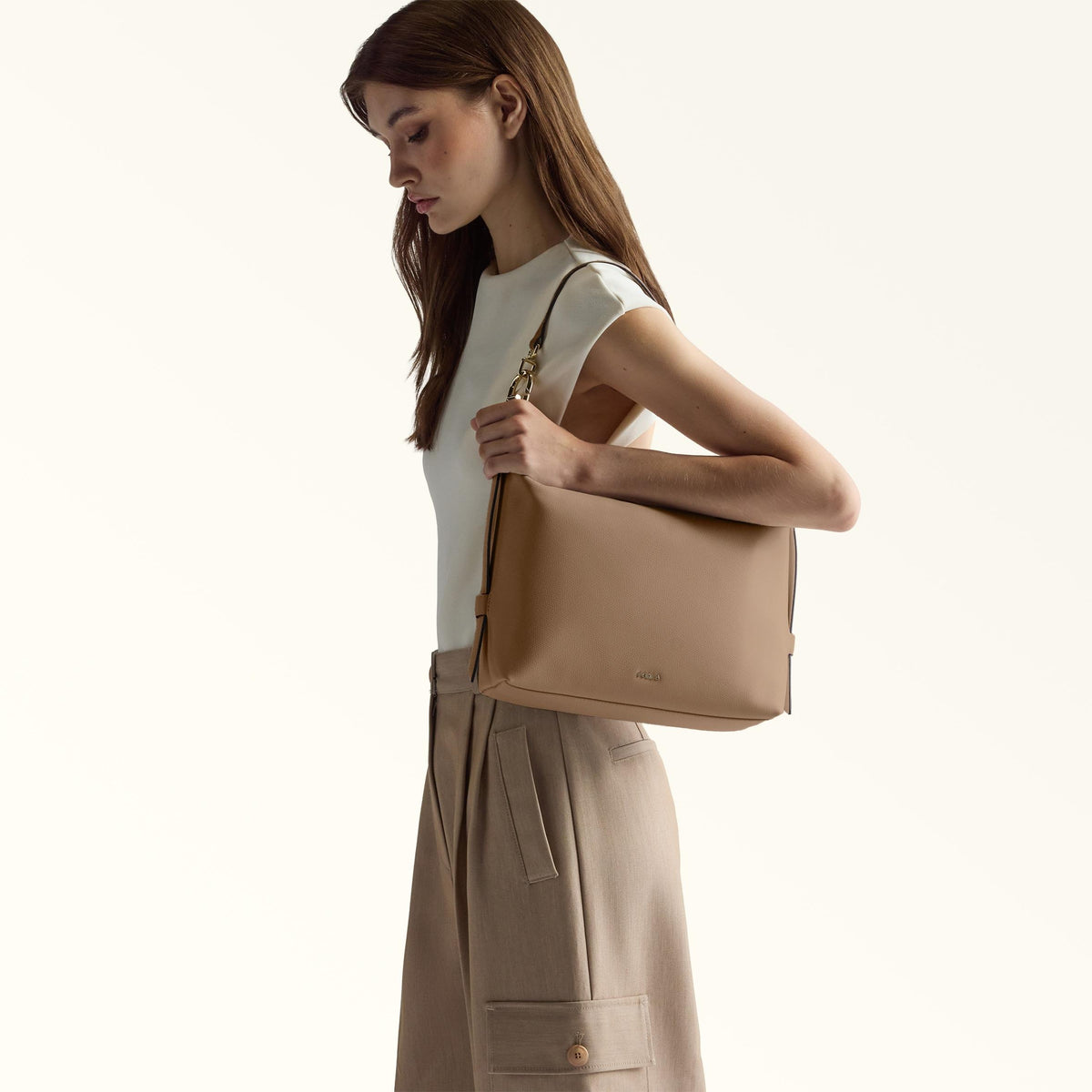 Furla Tonie Shoulder Bag M Toffee - Furla