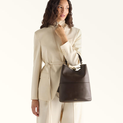 Furla Sfera Bucket Bag S Espresso+Vaniglia Int. - Furla