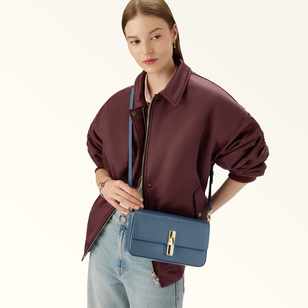 Furla Iride Crossbody S Grigio Blu - Furla