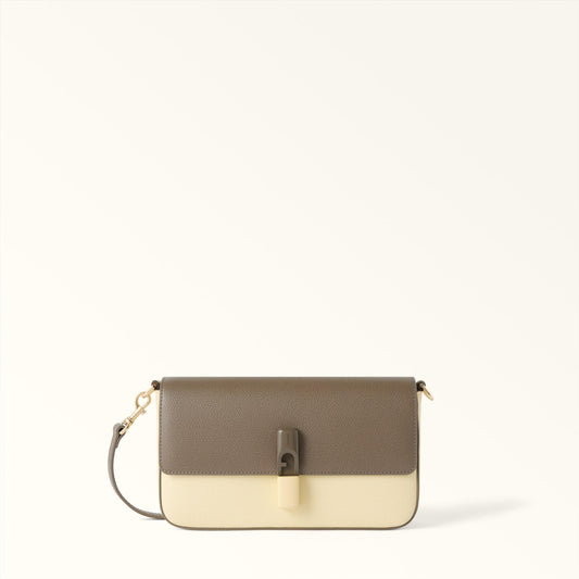 Furla Iride Crossbody S Muddy Gray+Cremino - Furla