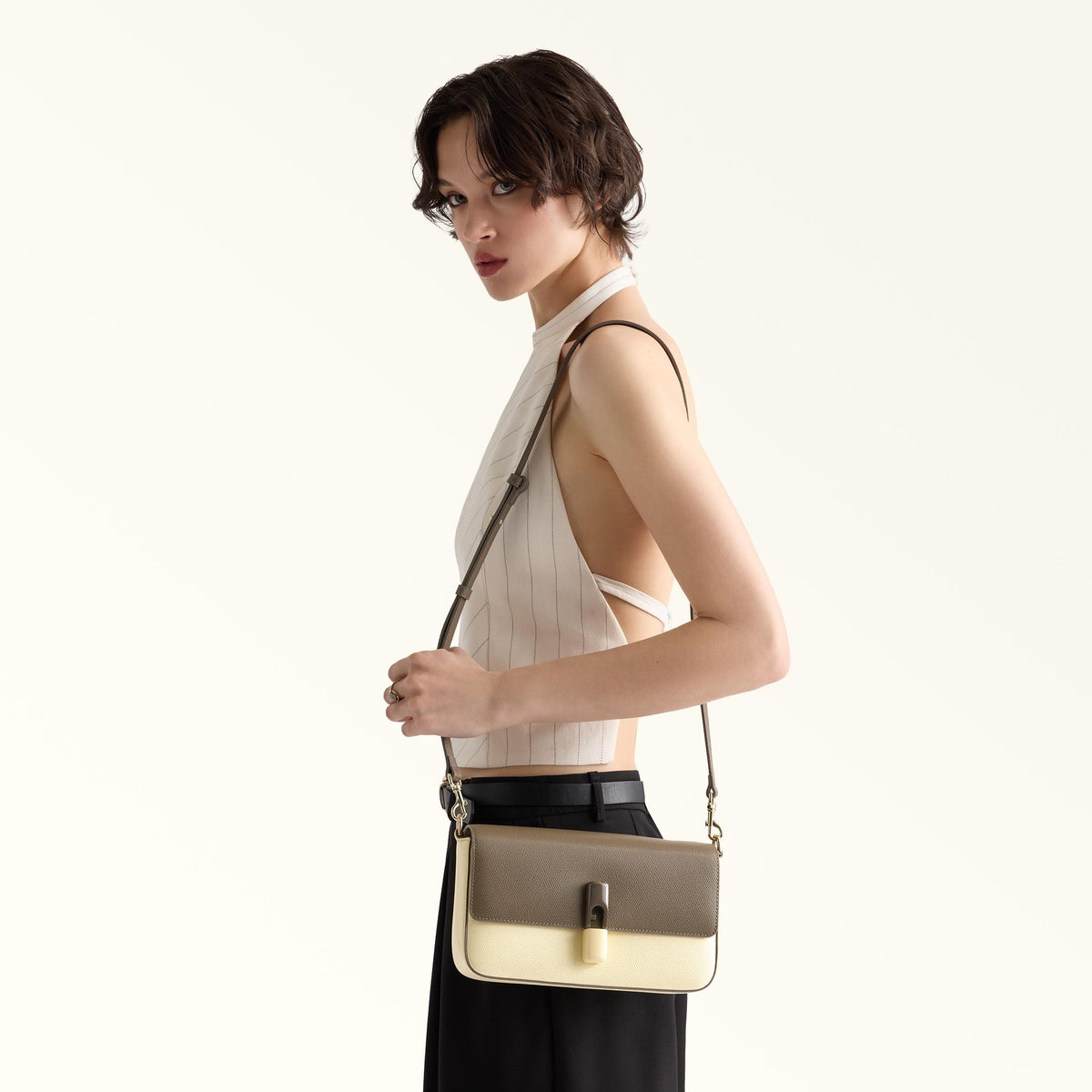 Furla Iride Crossbody S Muddy Gray+Cremino - Furla