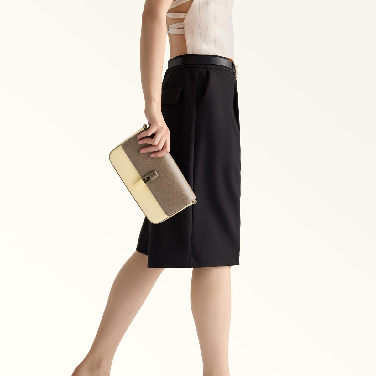 Furla Iride Crossbody S Muddy Gray+Cremino - Furla