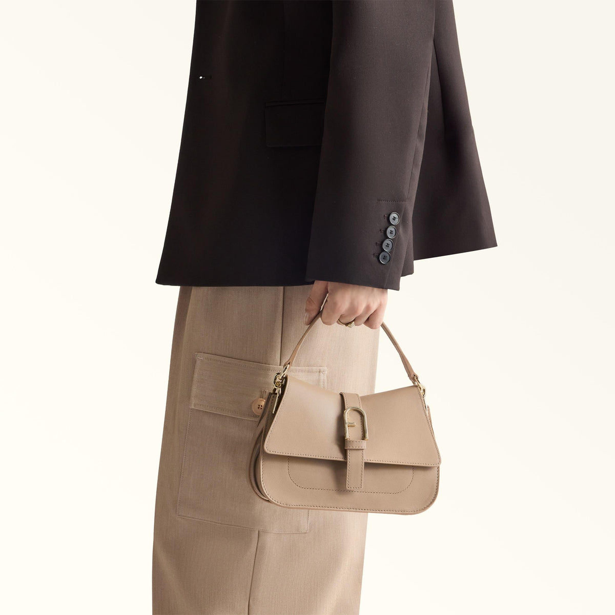 Furla Flow Top Handle MINI Greige - Furla