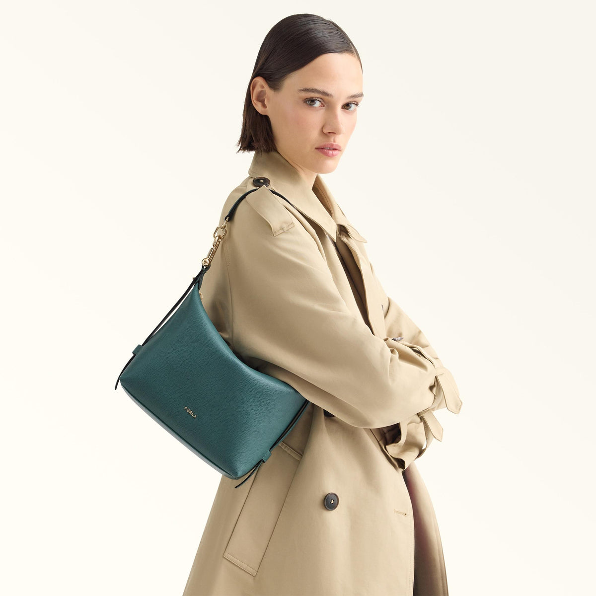 Furla Tonie Shoulder Bag Edera Green - Furla