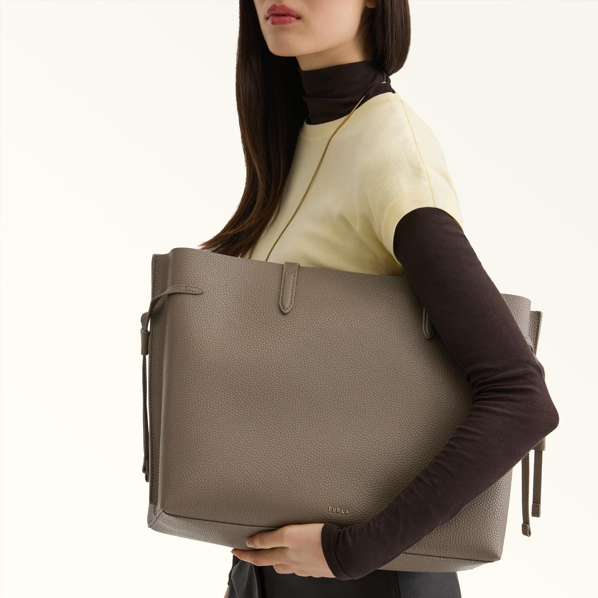Furla Ava Tote L Muddy Gray+Rosewood Int. - Furla