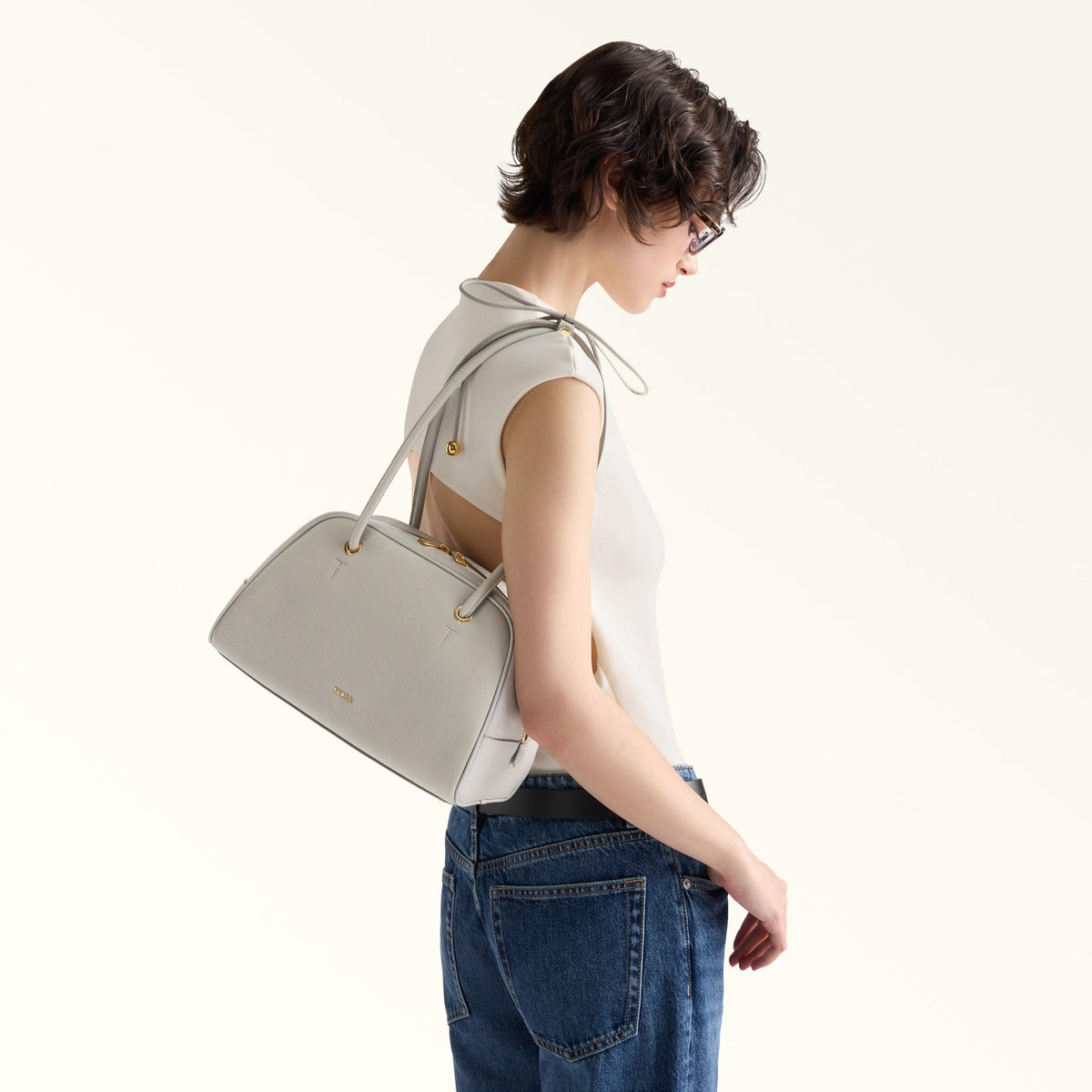 Furla Poppy Dome M Stone Gray - Furla