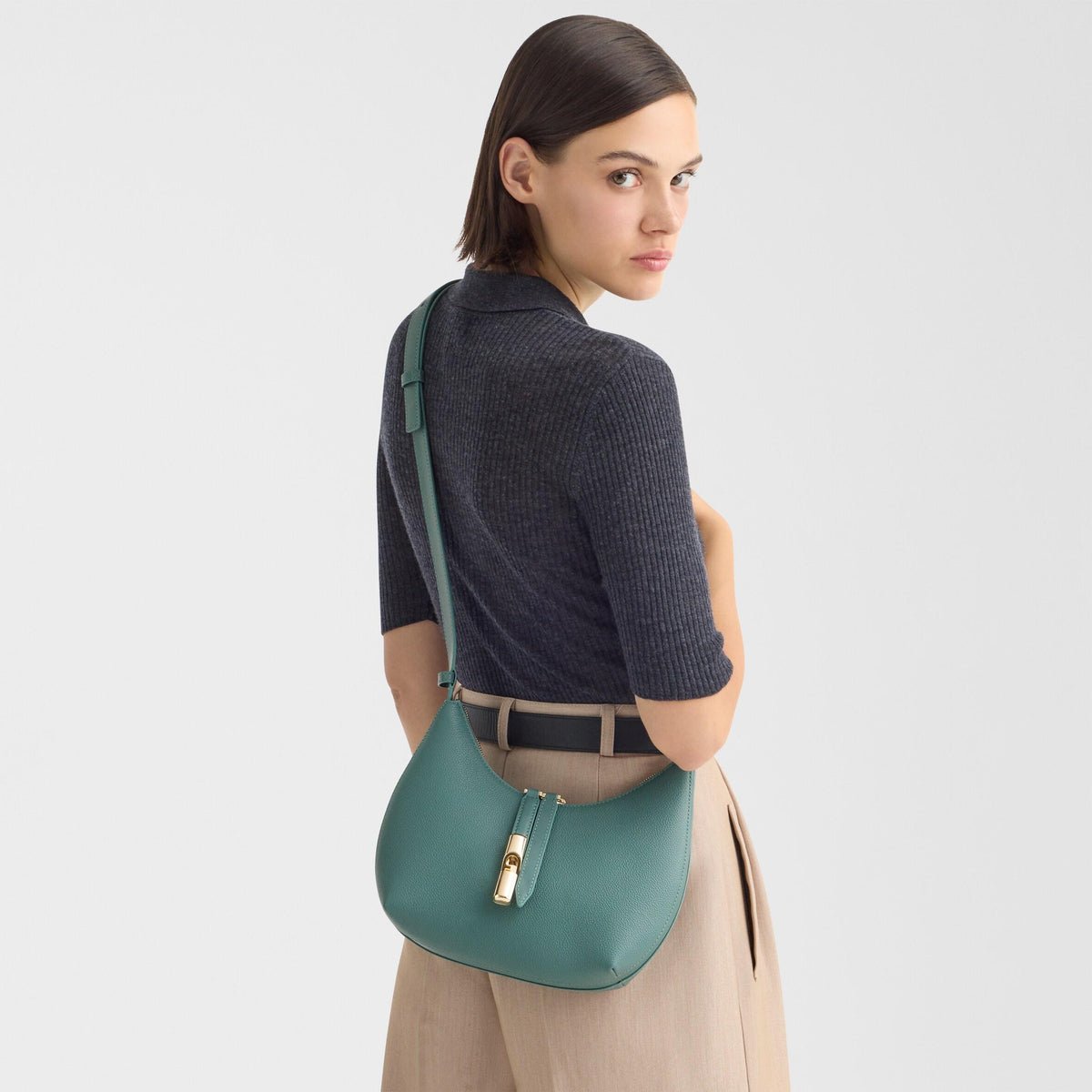 Furla Goccia Shoulder Bag S Edera Green - Furla