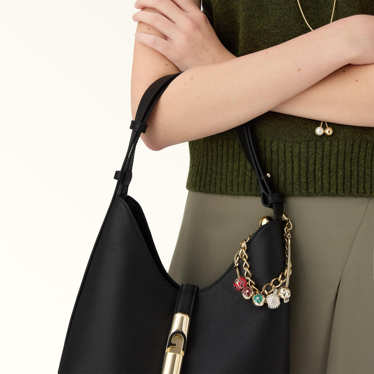 Furla Goccia Shoulder Bag S Nero - Furla