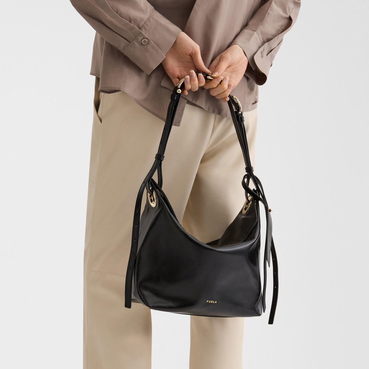 Furla Ginevra Shoulder Bag M Nero - Furla