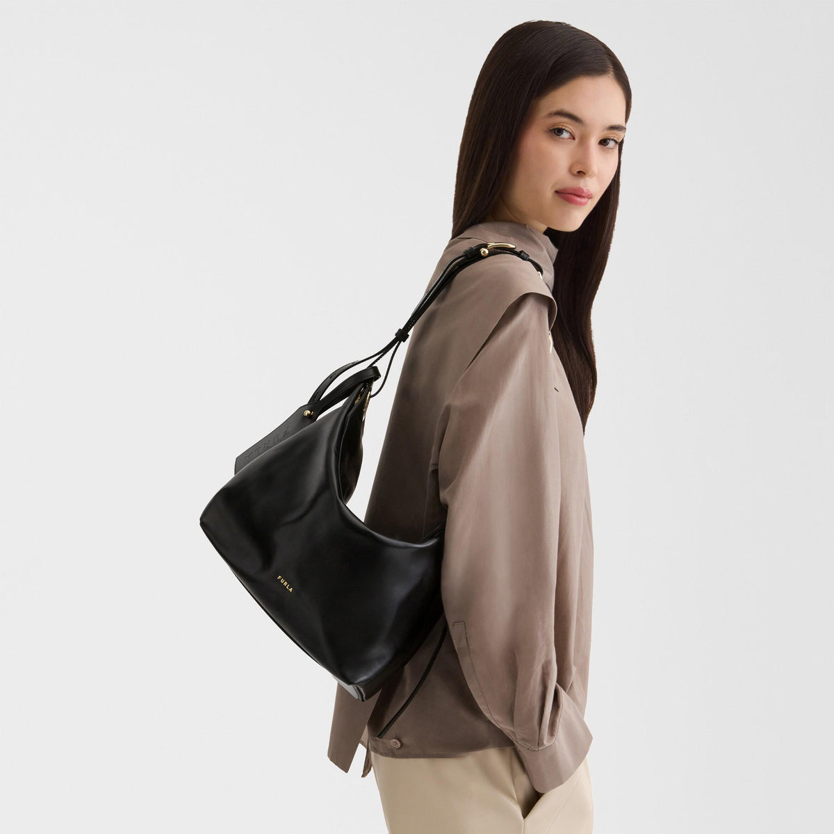 Furla Ginevra Shoulder Bag M Nero - Furla