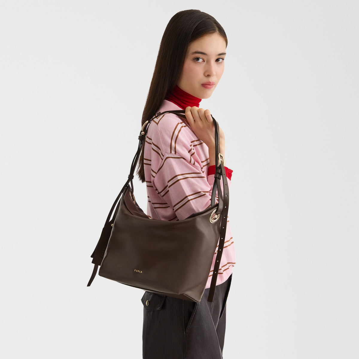 Furla Ginevra Shoulder Bag M Espresso - Furla