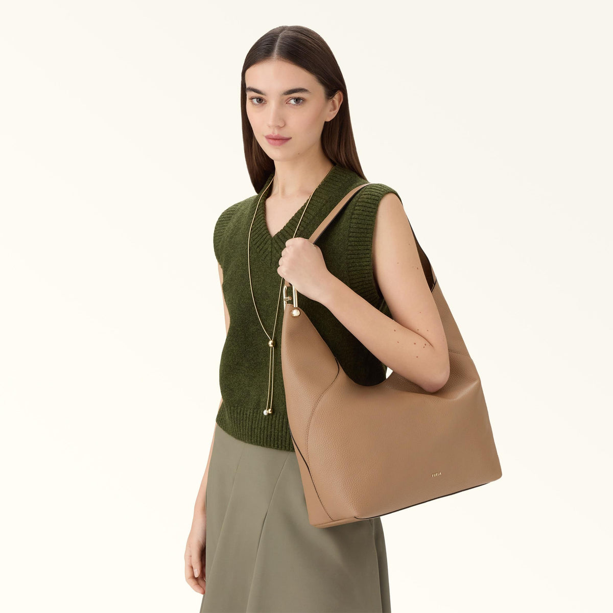 Furla Lara Shoulder Bag L Deserto - Furla
