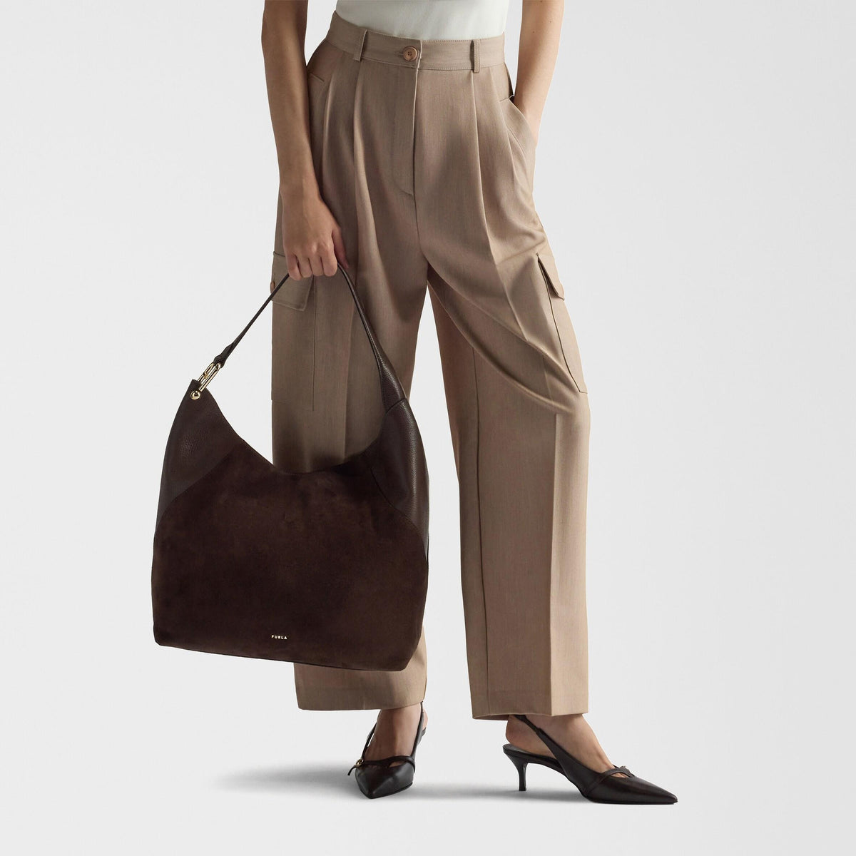 Furla Lara Shoulder Bag L Toni Espresso - Furla