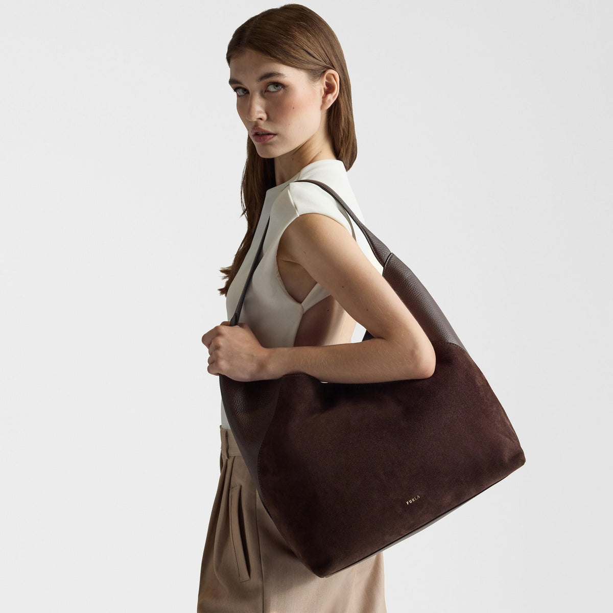 Furla Lara Shoulder Bag L Toni Espresso - Furla