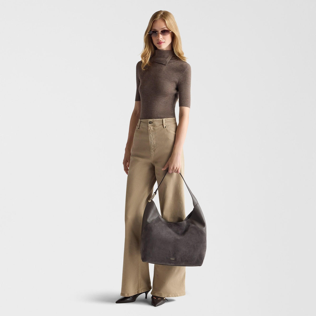 Furla Lara Shoulder Bag L Toni Urban Gray - Furla