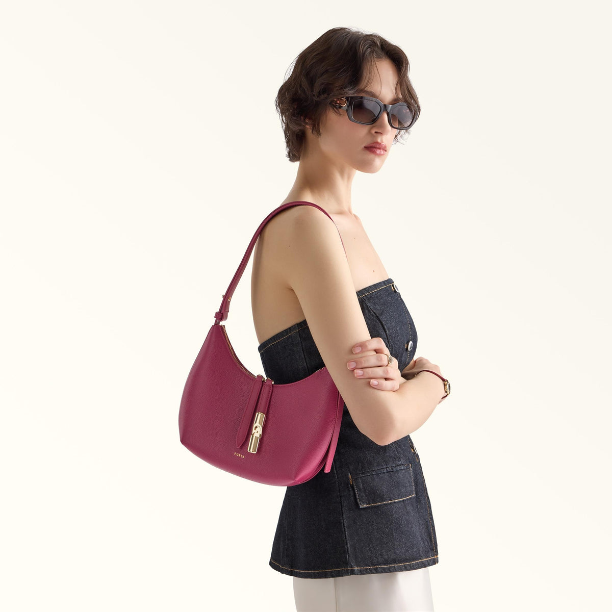 Furla Goccia Shoulder Bag S Rododendro - Furla