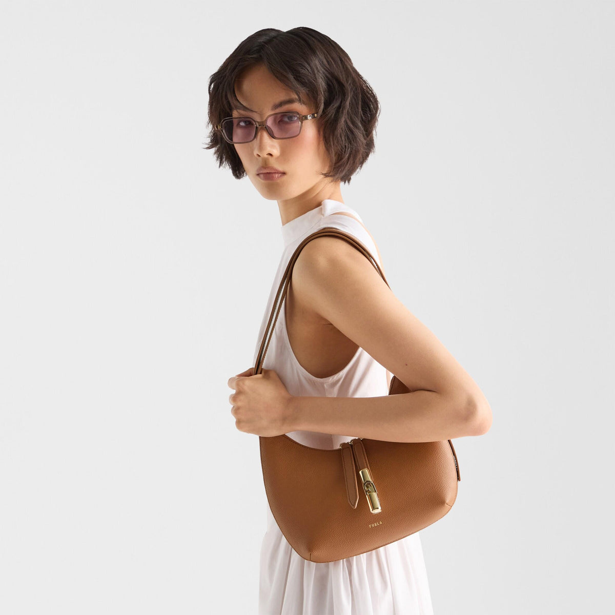 Furla Goccia Shoulder Bag S Brandy - Furla