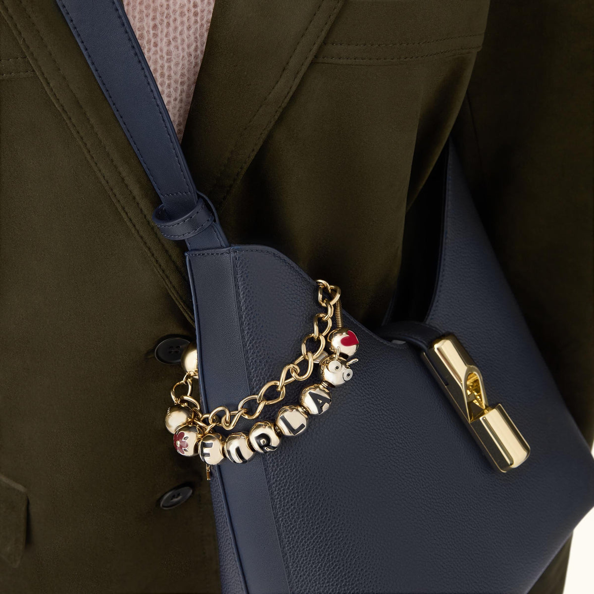 Furla Goccia Shoulder Bag S Ink Blue - Furla