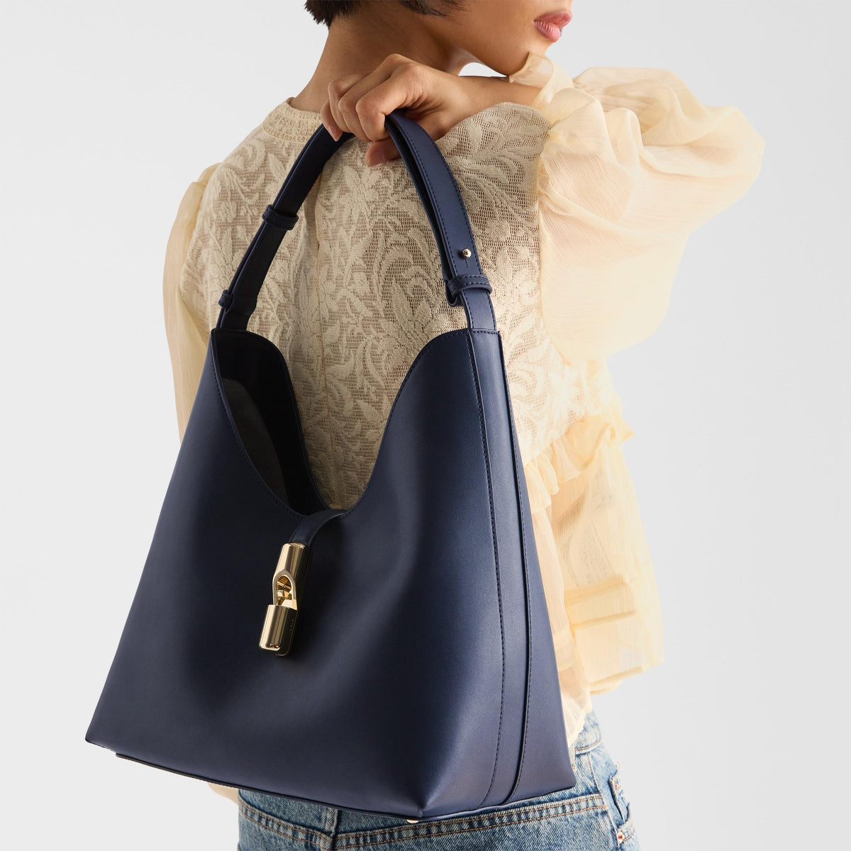Furla Goccia Shoulder Bag M Ink Blue - Furla