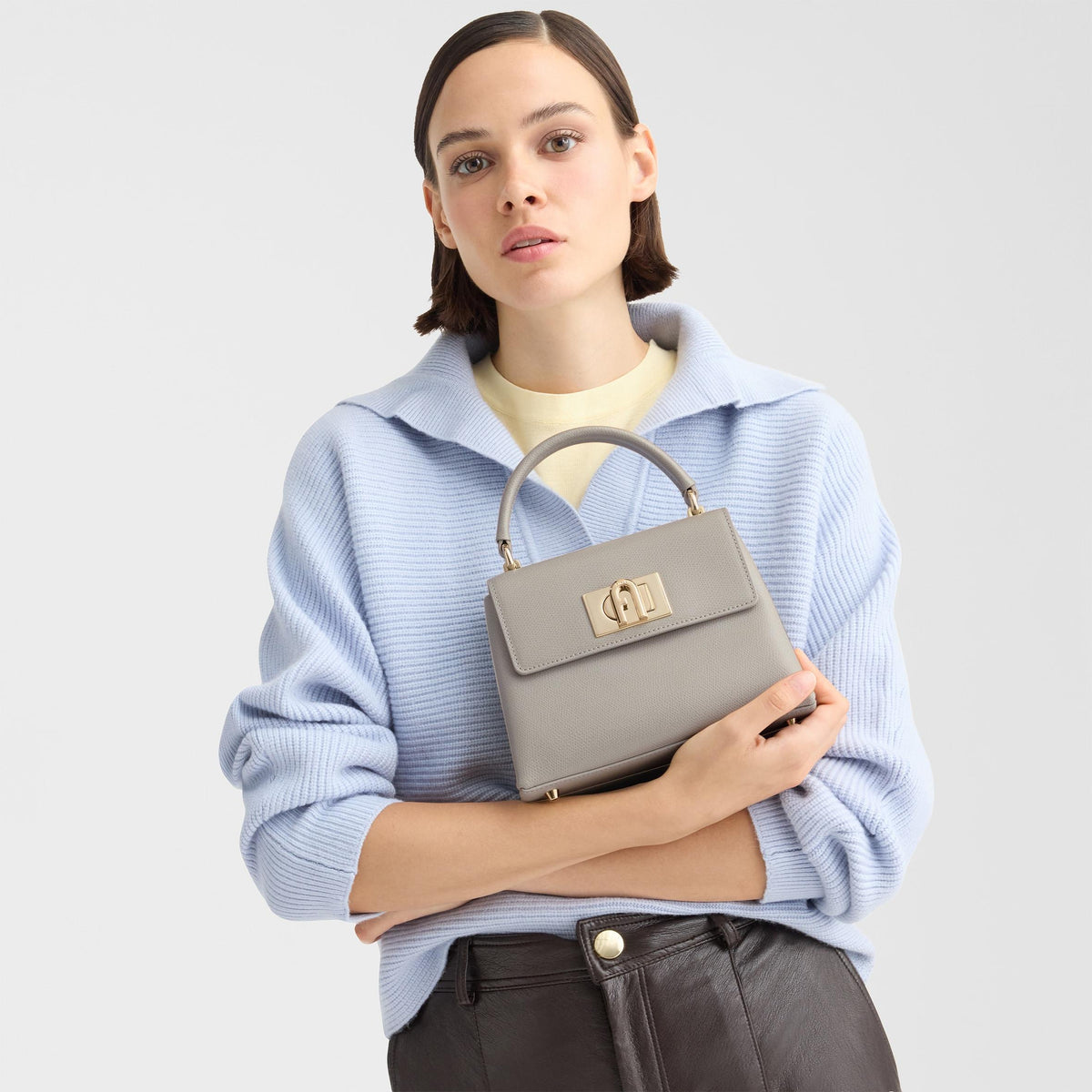 Furla 1927 Top Handle MINI Stone Gray - Furla