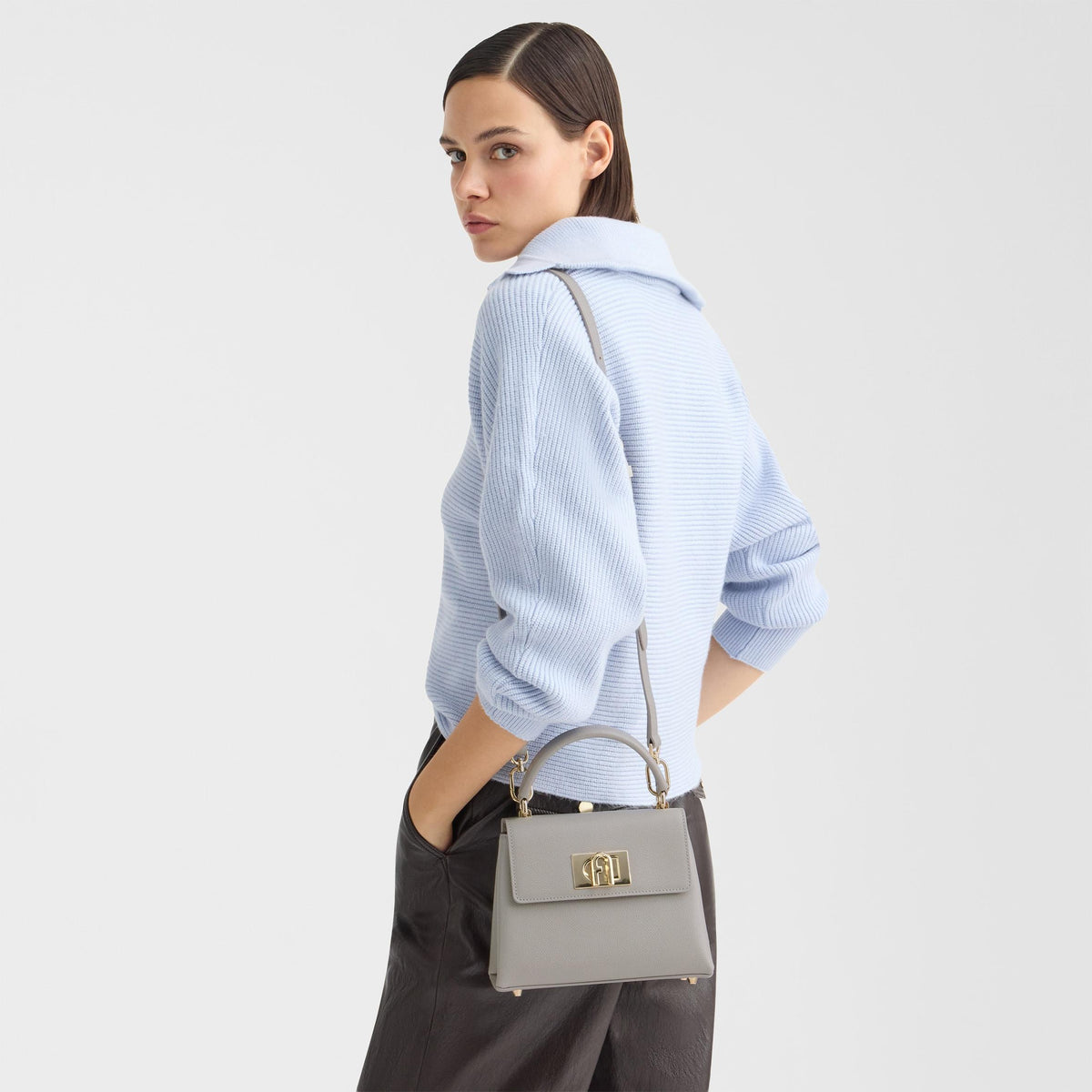 Furla 1927 Top Handle MINI Stone Gray - Furla