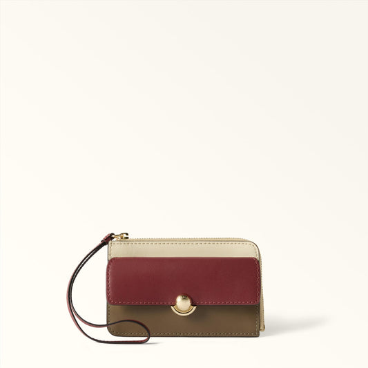 Furla Sfera Card Case M Red Apple+Muddy Gray+Butter - Furla