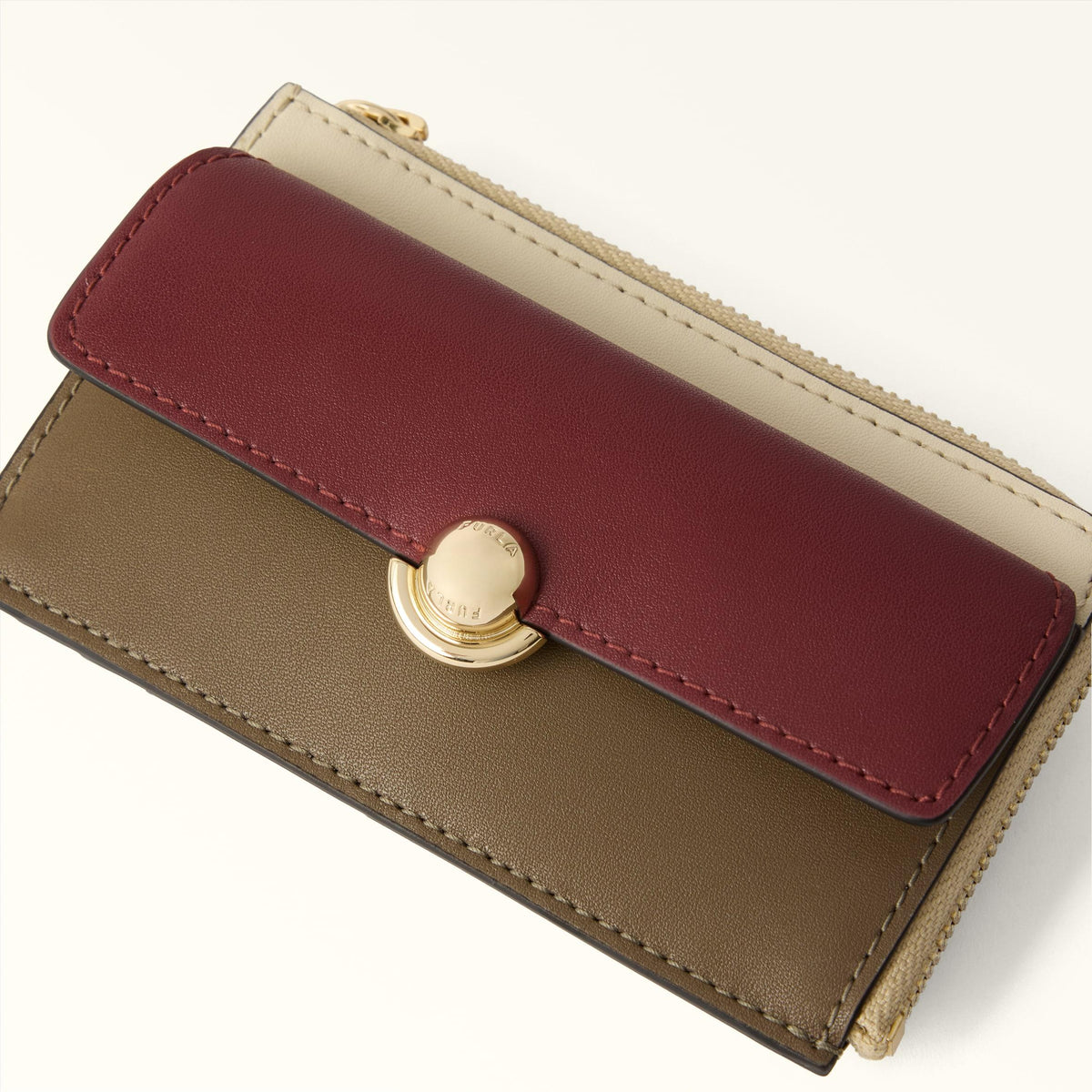 Furla Sfera Card Case M Red Apple+Muddy Gray+Butter - Furla
