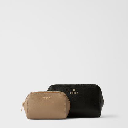 Furla Camelia Cosmetic Case Nero+Greige - Furla