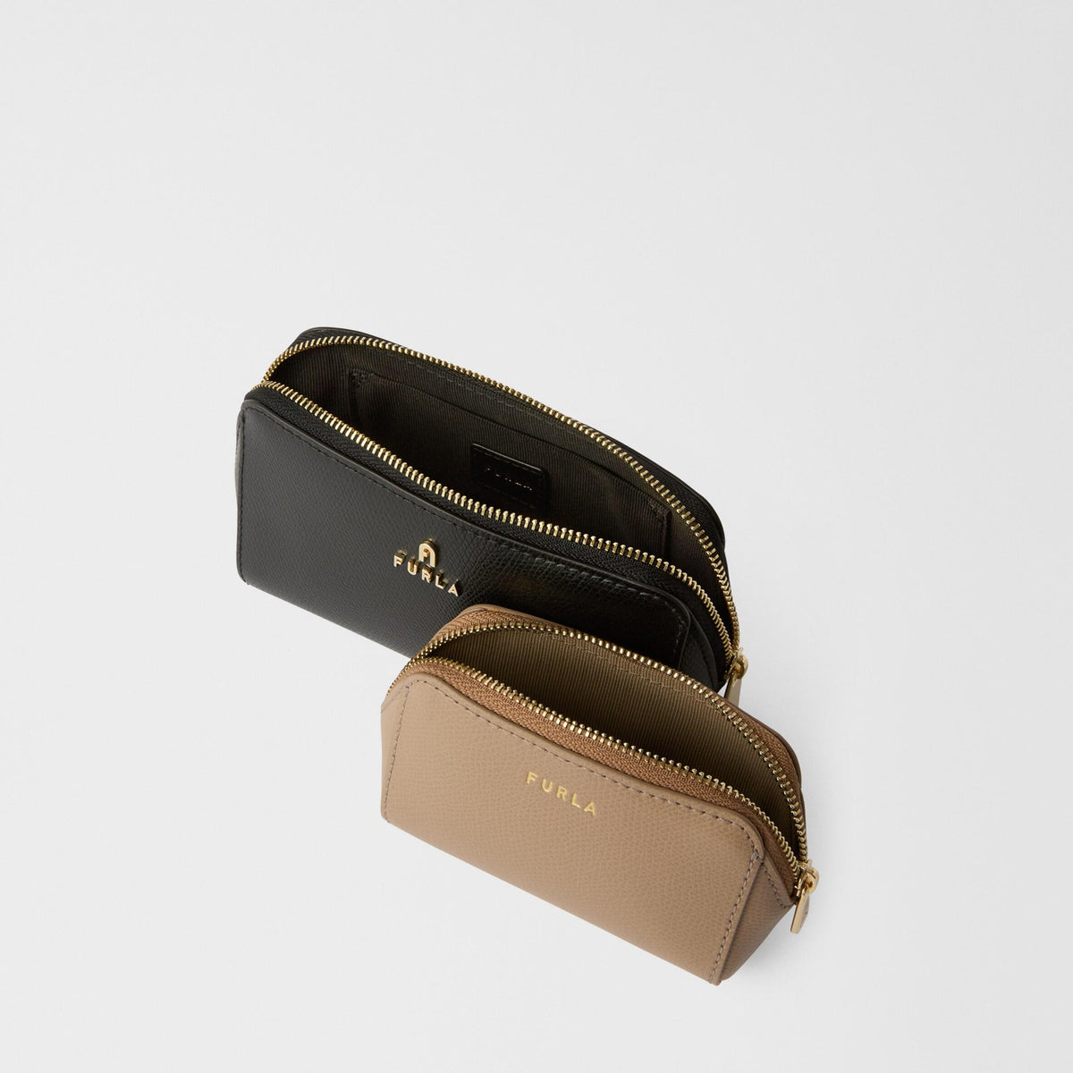 Furla Camelia Cosmetic Case Nero+Greige - Furla